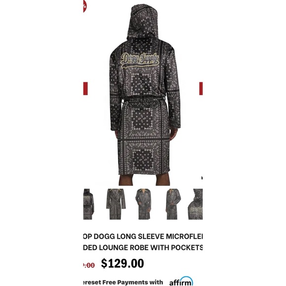 NWT Rapper Snoop Dogg Hooded Robe Mens XL:Unisex Soft Microfleece - Picture 8 of 8